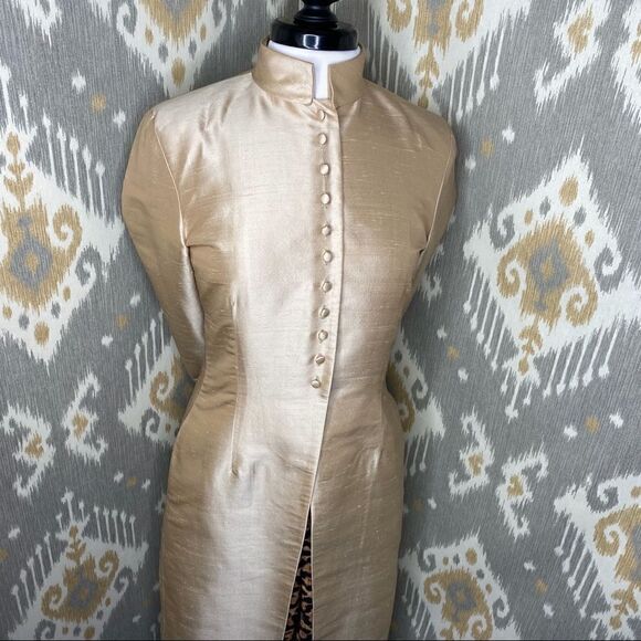 Ralph Lauren Black Label Jackets & Blazers - Ralph Lauren Golden Silk Dupioni Nehru Tunic Cocktail Jacket